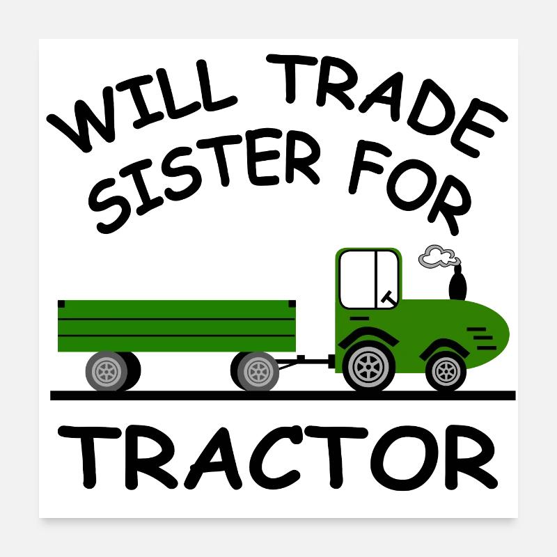 Tracteur Poster 60 x 60 cm