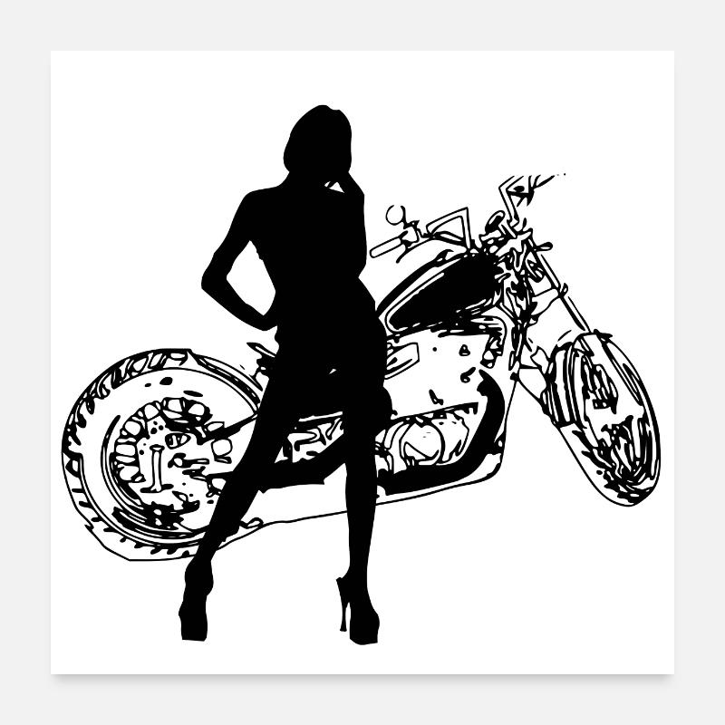 Motocyclette Poster 60 x 60 cm
