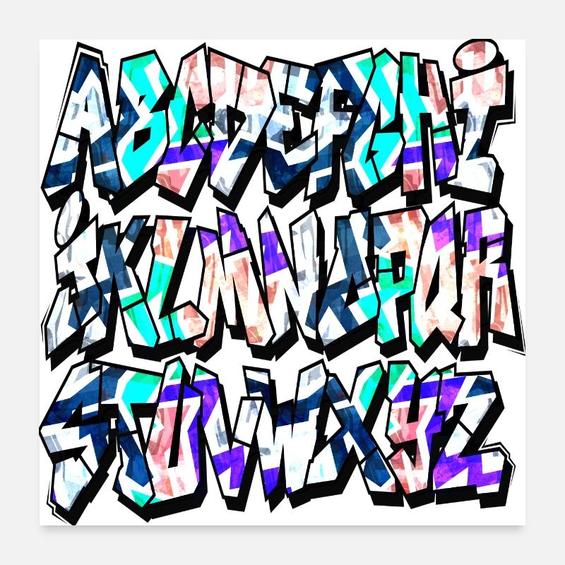 Graffiti-Alphabet Poster 60x60 cm