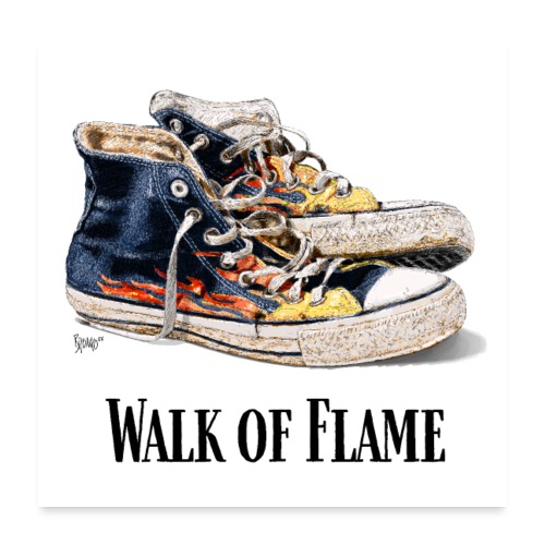 Bronko55 No.47 – Sneaker/Walk of Flame, Wandbild - Poster 60x60 cm