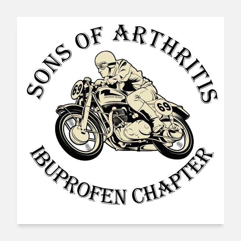 Sons mit Arthritis Ibuprofen Chapter Biker Poster 60x60 cm