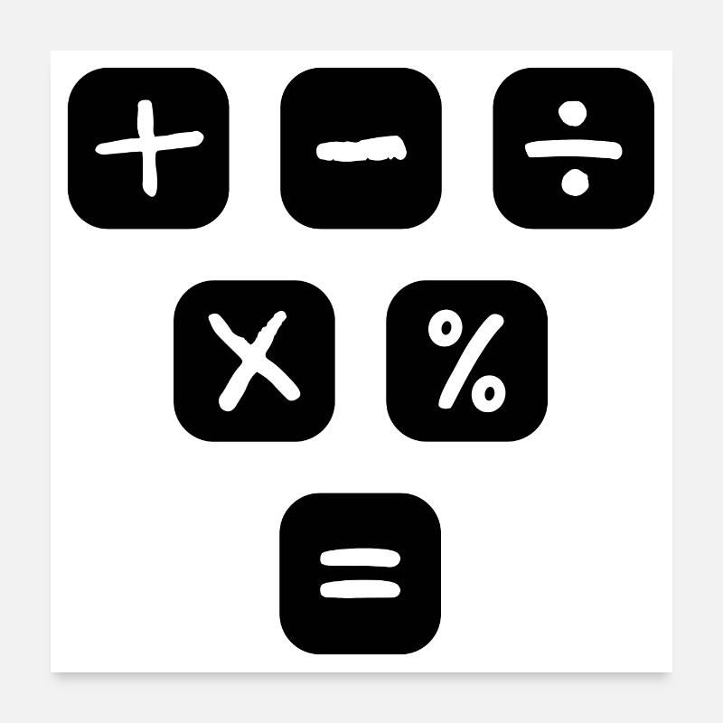 Mathe Symbole Mathematische Zeichen Mathematik Poster 60x60 cm