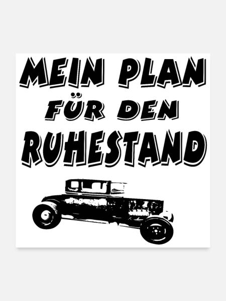Auto - Poster 60x60 cm - Weiß