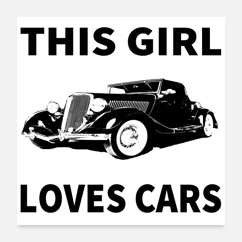 Auto - Poster 60x60 cm - Weiß
