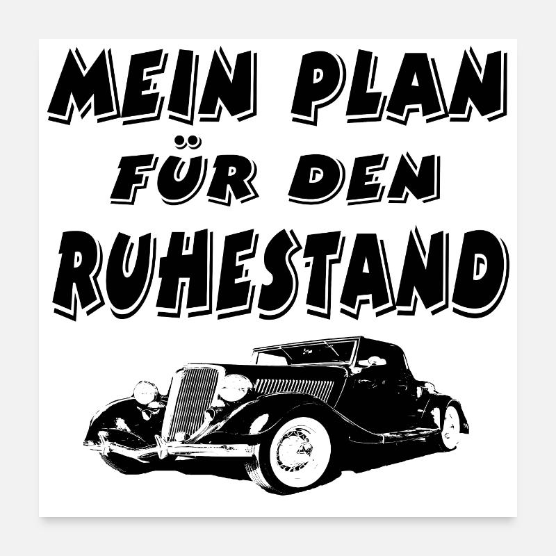 Auto - Poster 60x60 cm - Weiß