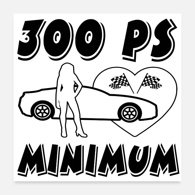Auto - Poster 60x60 cm - Weiß