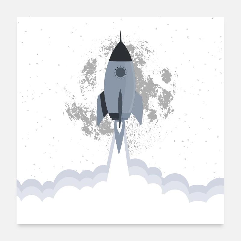 Grey rocket lift off Poster 24" x 24" (60x60 cm)