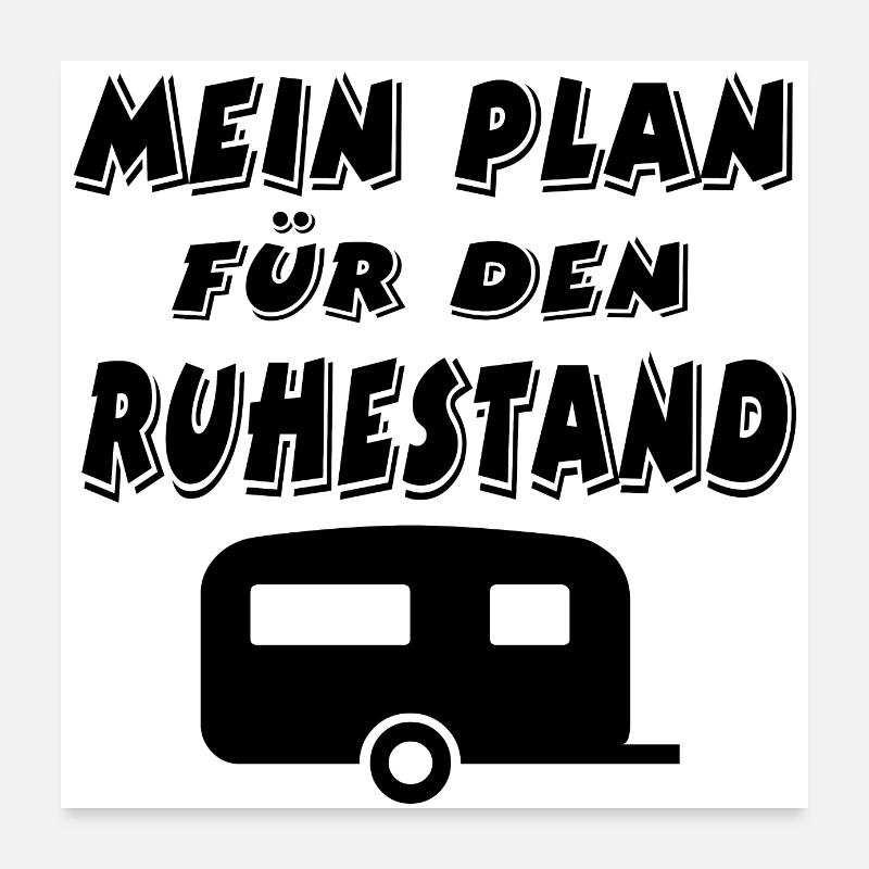 Camping - Poster 60x60 cm - Weiß