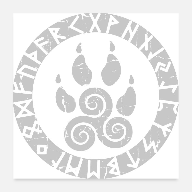 Viking Symbol - Poster 60x60 cm - Weiß