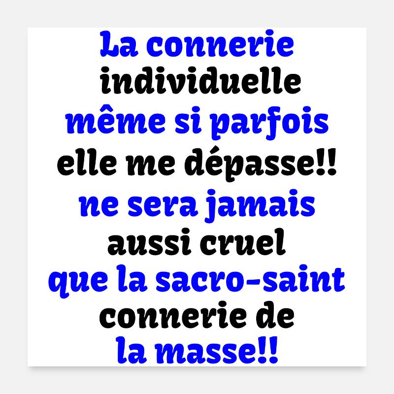 histoire de connerie !! Poster 60 x 60 cm