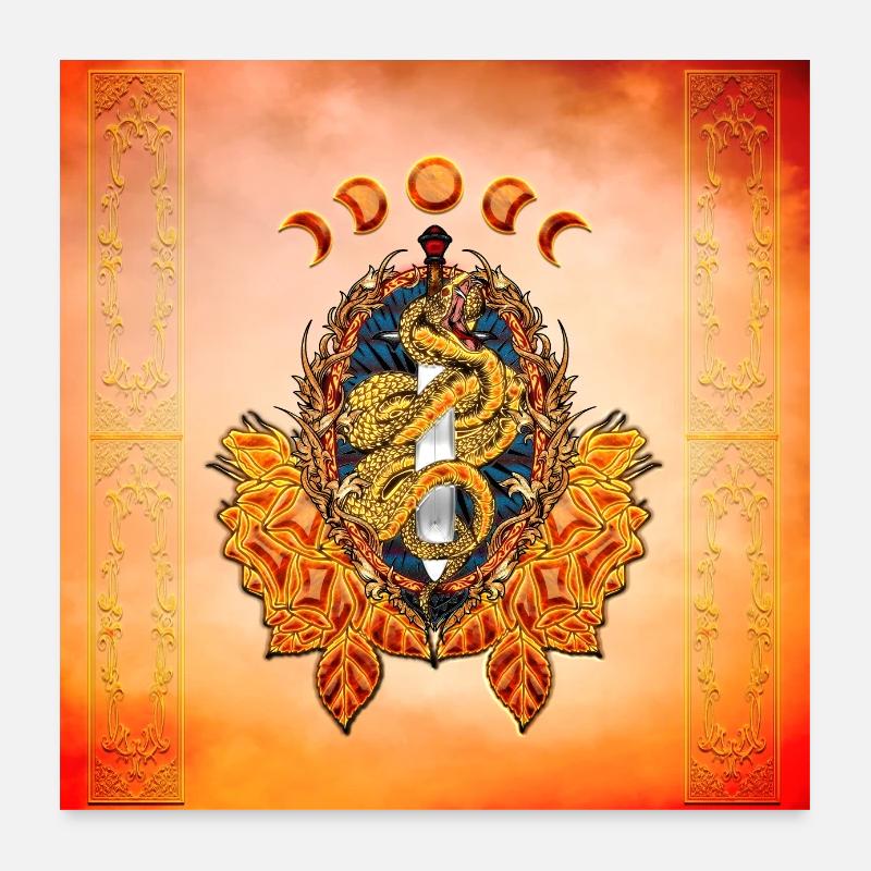 Superbe serpent avec épée Poster 60 x 60 cm