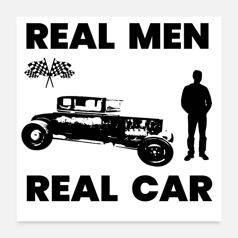 Auto - Poster 60x60 cm - Weiß