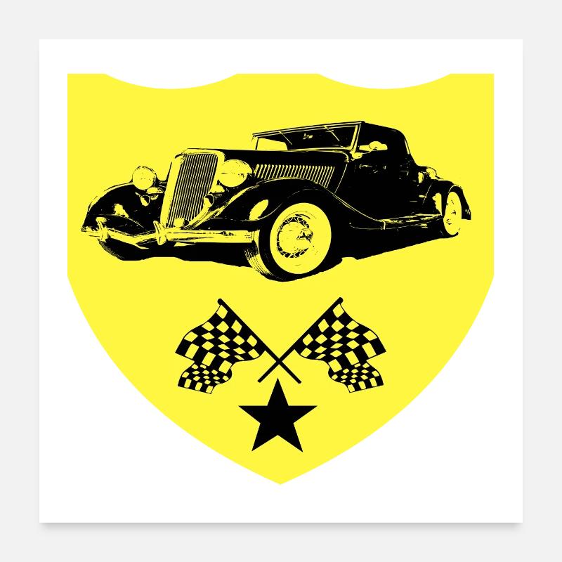 Auto - Poster 60x60 cm - Weiß