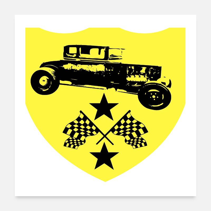 Auto - Poster 60x60 cm - Weiß