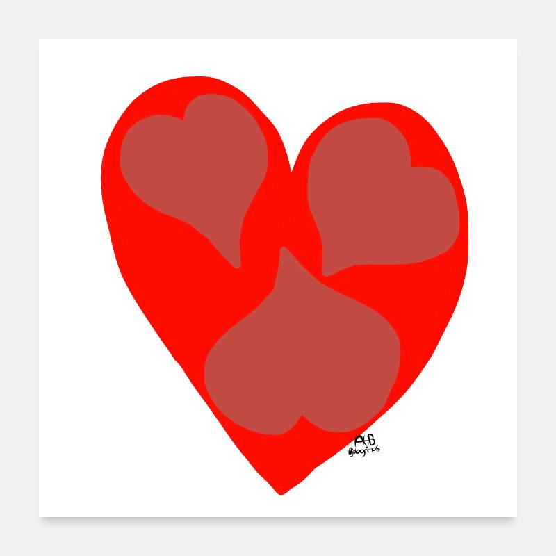 Four hearts. Poster 24" x 24" (60x60 cm)