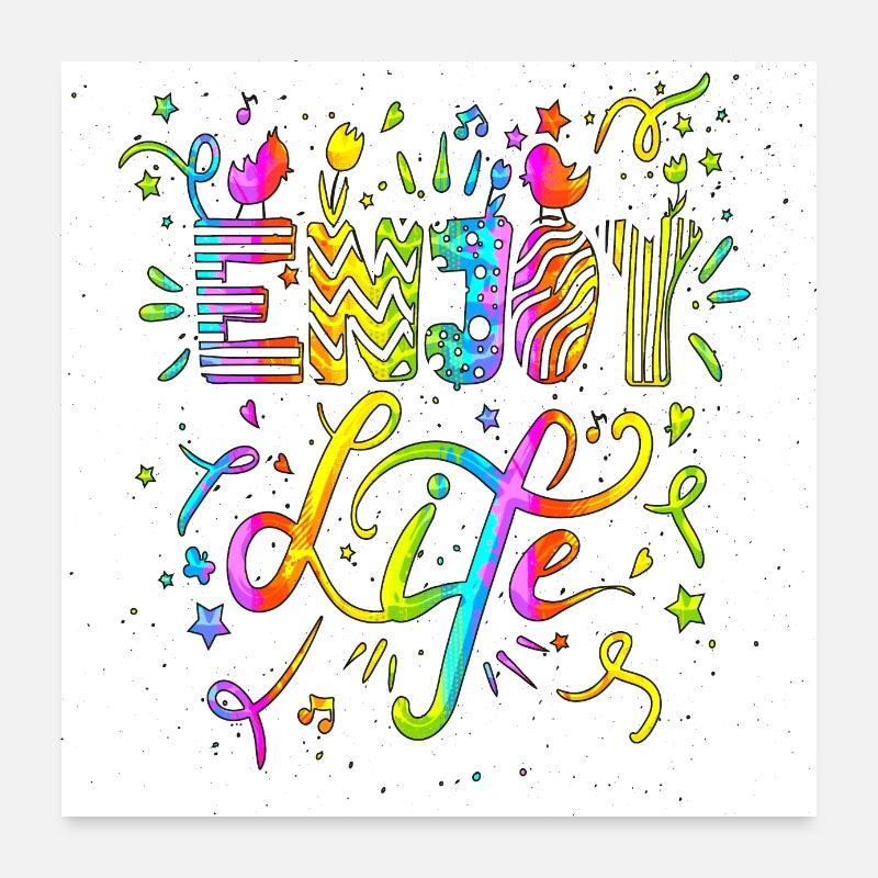 Think outside the box positive thoughts happy Poster 24" x 24" (60x60 cm)