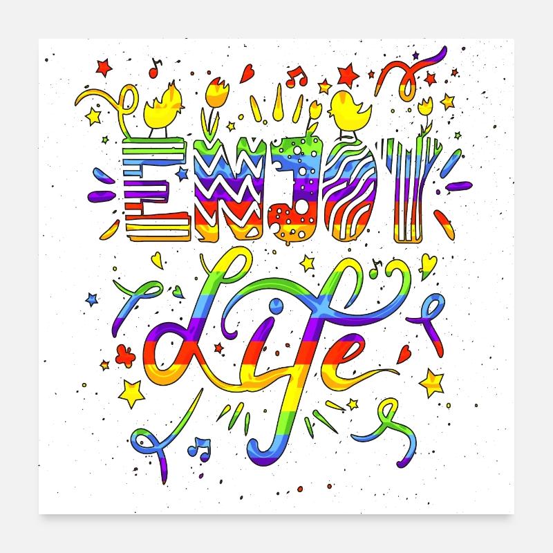 Pensez en dehors des sentiers battus pensées positives heureuses Poster 60 x 60 cm
