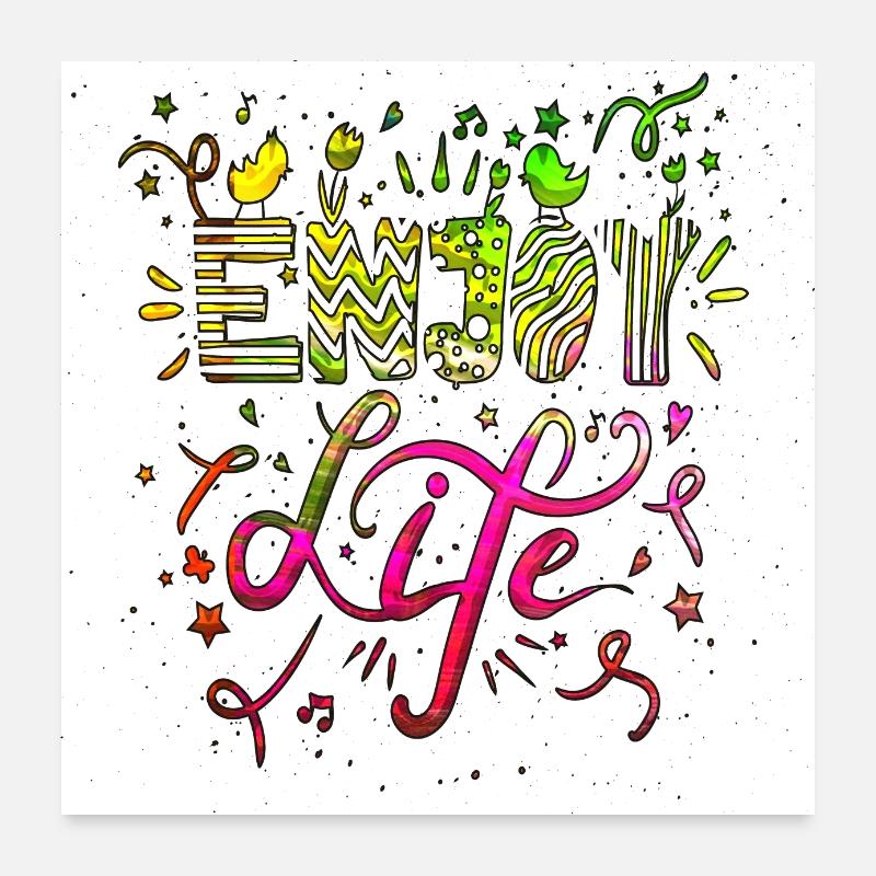 Pensez en dehors des sentiers battus pensées positives heureuses Poster 60 x 60 cm