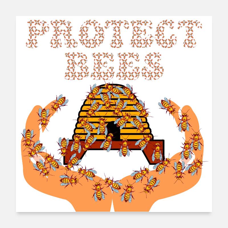 protect bees Poster 24" x 24" (60x60 cm)