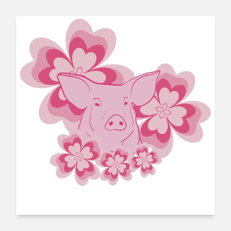 Pig Poster 24" x 24" (60x60 cm)