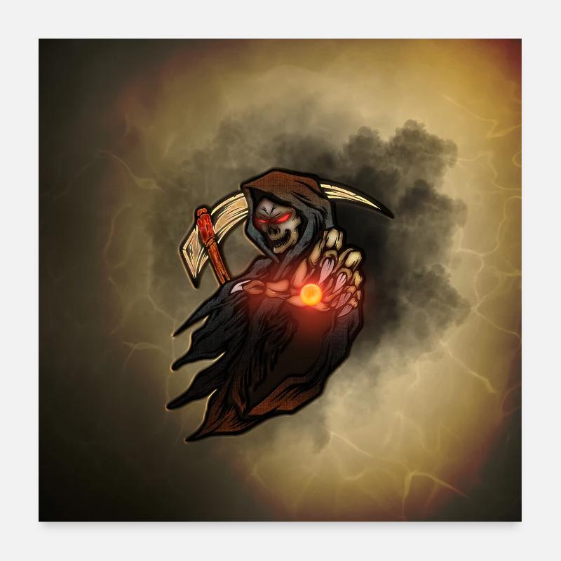 Superbe squelette effrayant Poster 60 x 60 cm