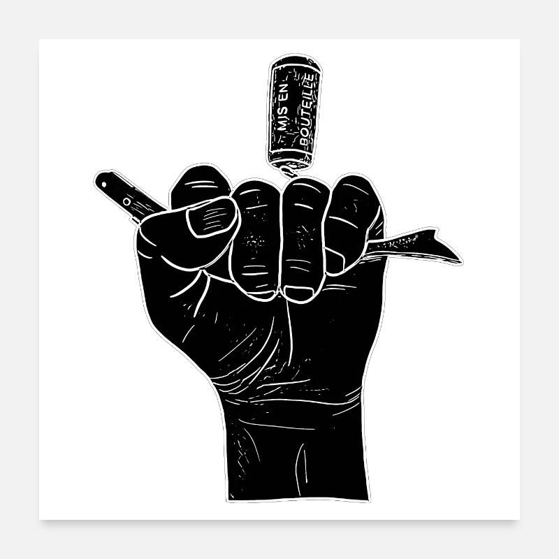 Black hand with corkscrew Poster 24" x 24" (60x60 cm)