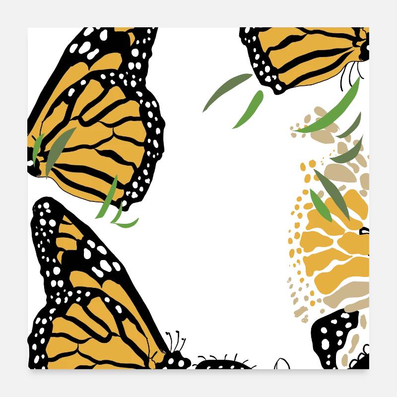 papillons dans la nature Poster 60 x 60 cm
