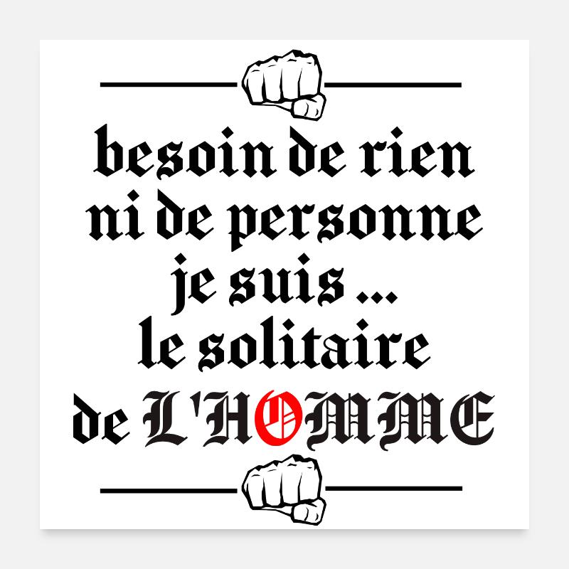 solitaire . Poster 60 x 60 cm