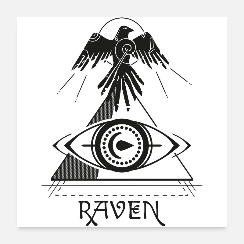 Tatouage d’œil raven pyramid Poster 60 x 60 cm