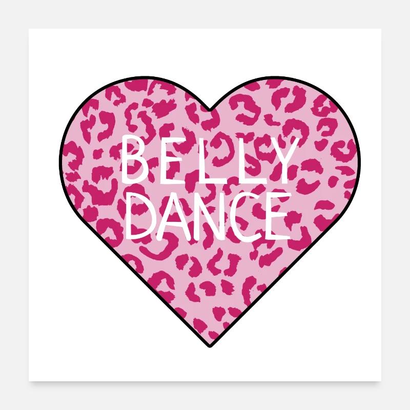 Belly Dance Lover leopard heart Poster 24" x 24" (60x60 cm)
