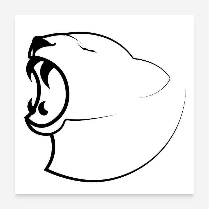Löwin - Poster 60x60 cm - Weiß