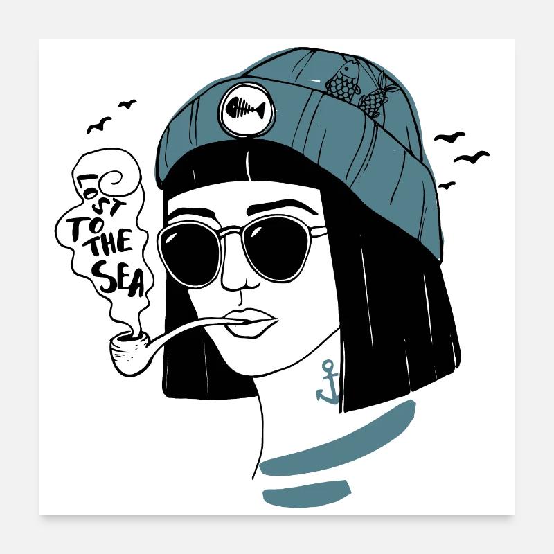 Pêcheur Poster 60 x 60 cm