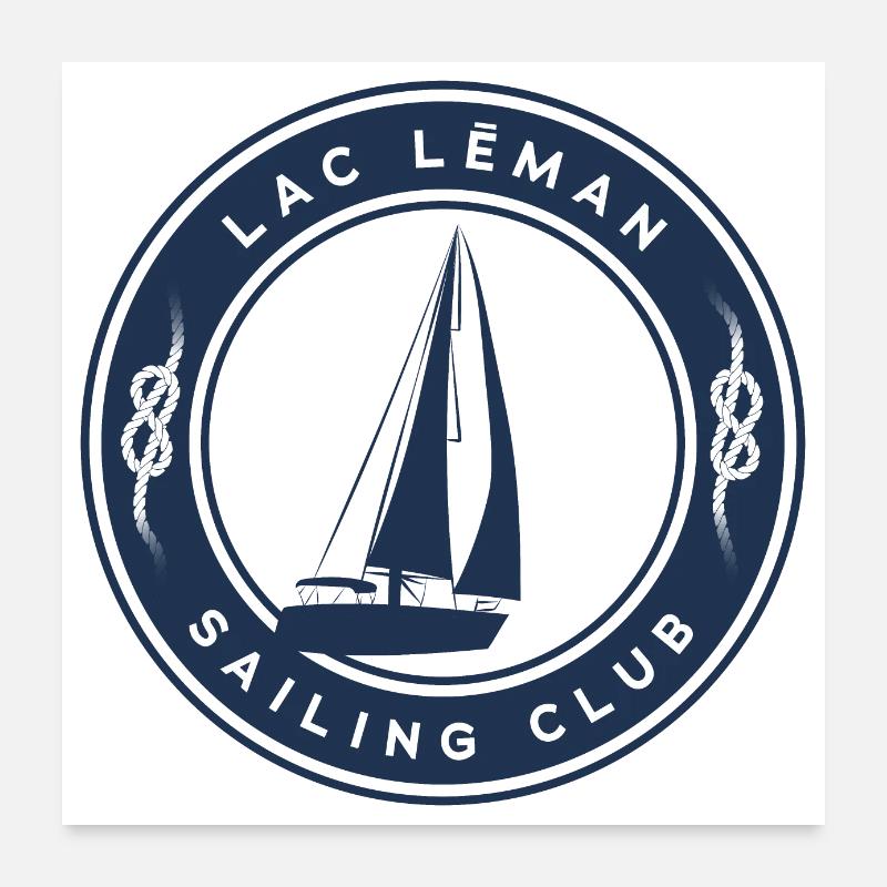 Sailboat Lake Leman Poster 24" x 24" (60x60 cm)