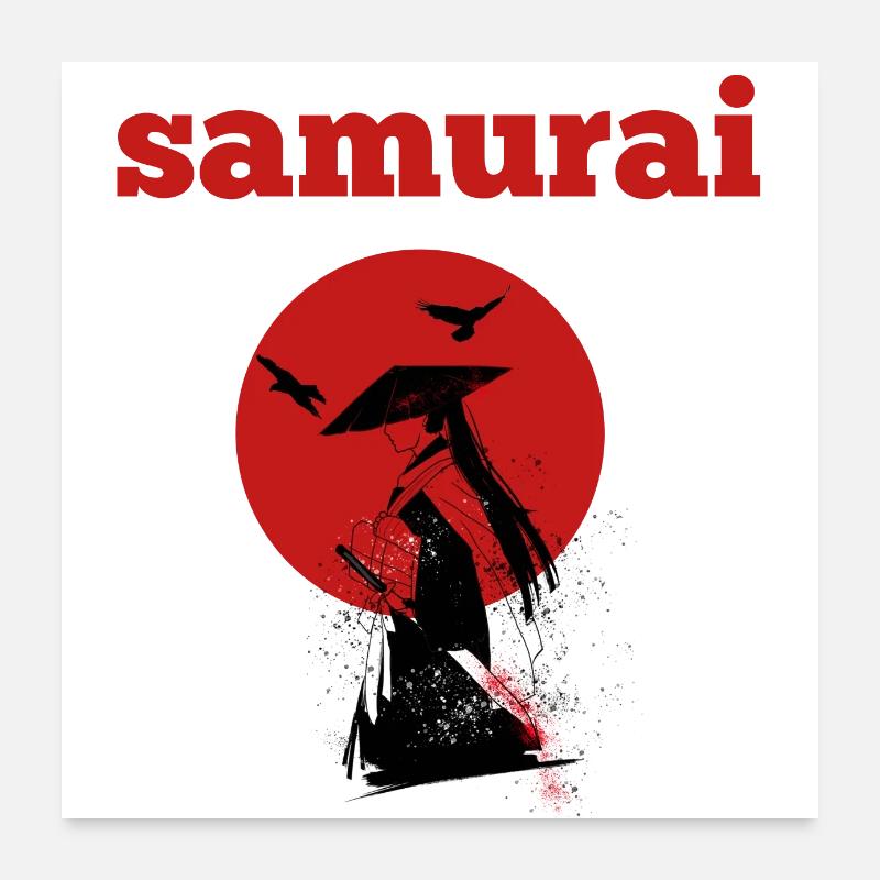 vintage japanese samurai Poster 60 x 60 cm