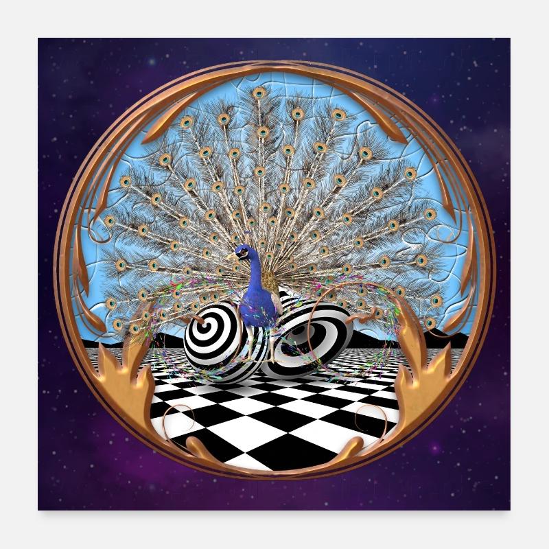 Abstract Peacock Infinite - Universe Poster 24" x 24" (60x60 cm)