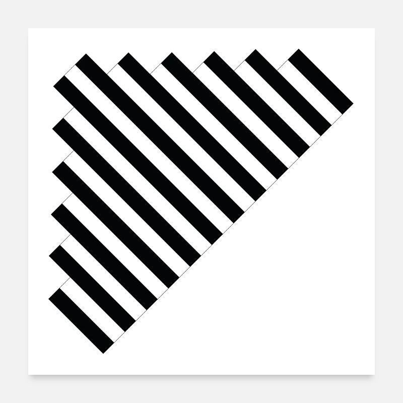 Noir et blanc géométrique Poster 60 x 60 cm