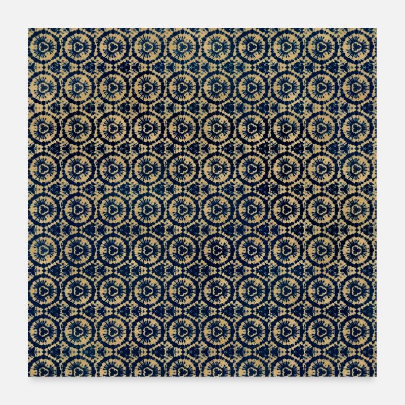Gold Tie Dye Textile Muster Poster 60x60 cm