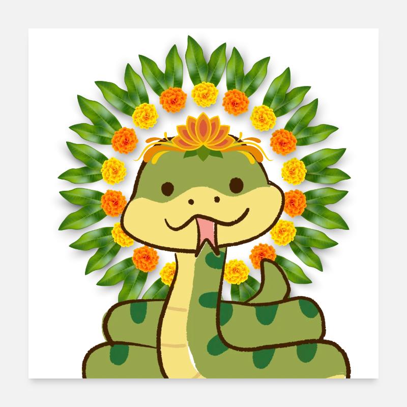 SERPENT sympa - Poster 60 x 60 cm - blanc