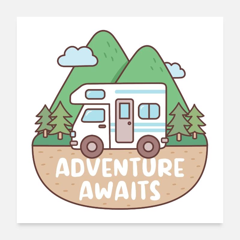RV Explore Nature And Outdoors Abenteuer erwartet Sie Poster 60x60 cm