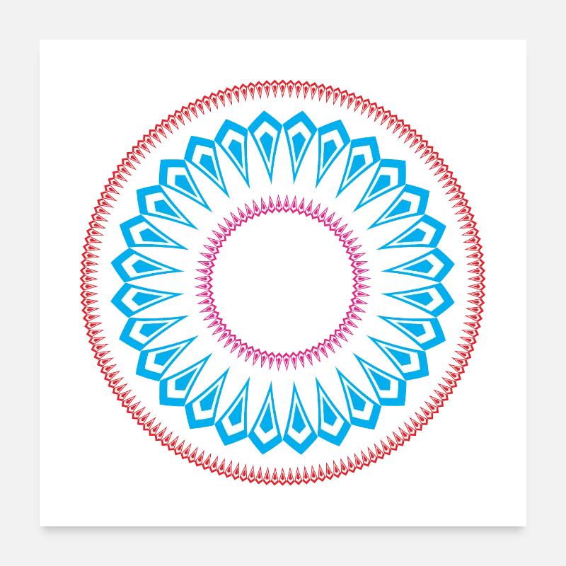 Einfaches Mandala-Designmuster Poster 60x60 cm
