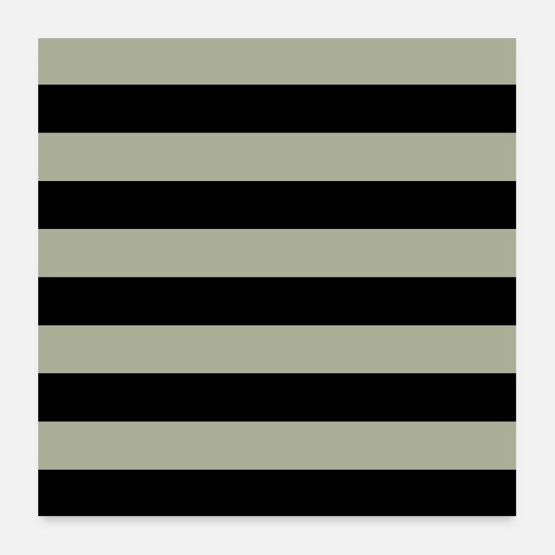 Black and olive sprig stripes Poster 24" x 24" (60x60 cm)