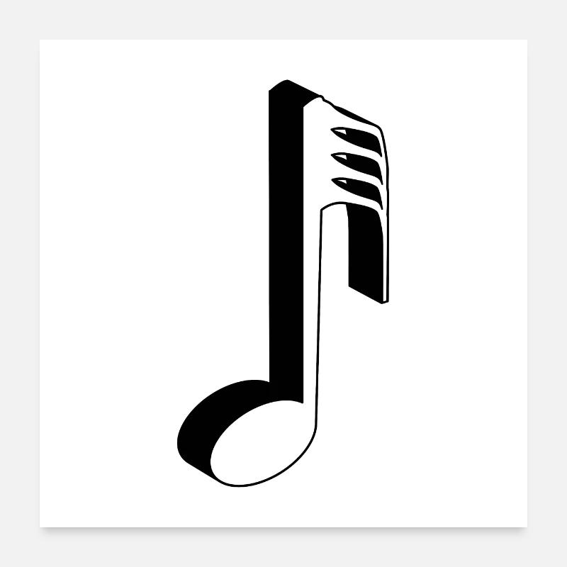 Musikalische Note 3D Poster 60x60 cm
