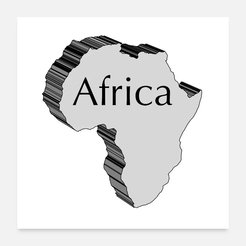Carte 3D de l’Afrique Poster 60 x 60 cm