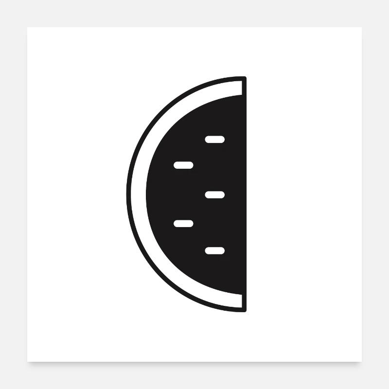 Motif minimaliste de melon noir Poster 60 x 60 cm