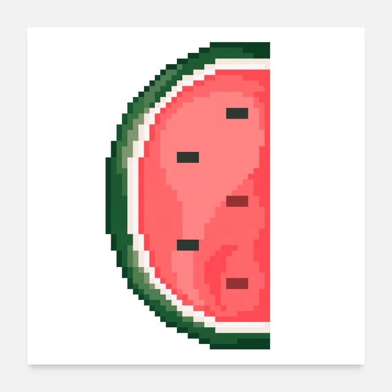 Pixel Art Melon Pattern Variant 1 Poster 24" x 24" (60x60 cm)