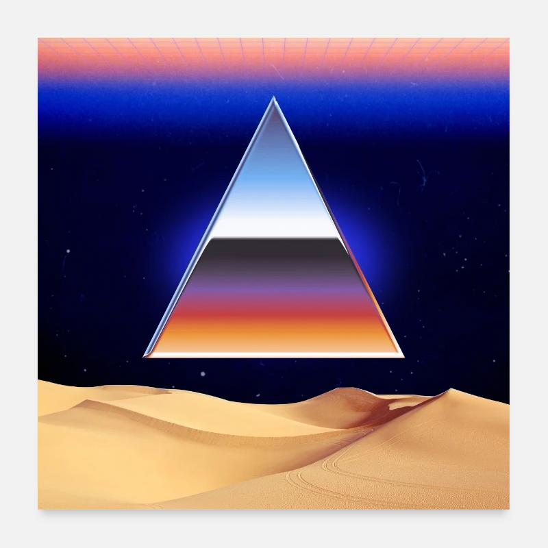 Triangle dans le désert - Poster 60 x 60 cm - blanc