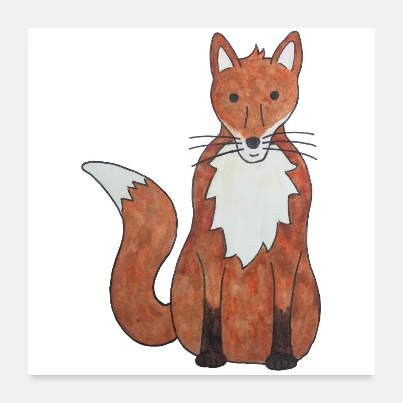 cute fox Poster 24" x 24" (60x60 cm)