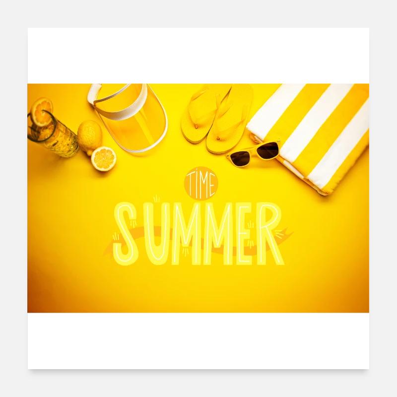Sommerzeit - Poster 60x60 cm - Weiß