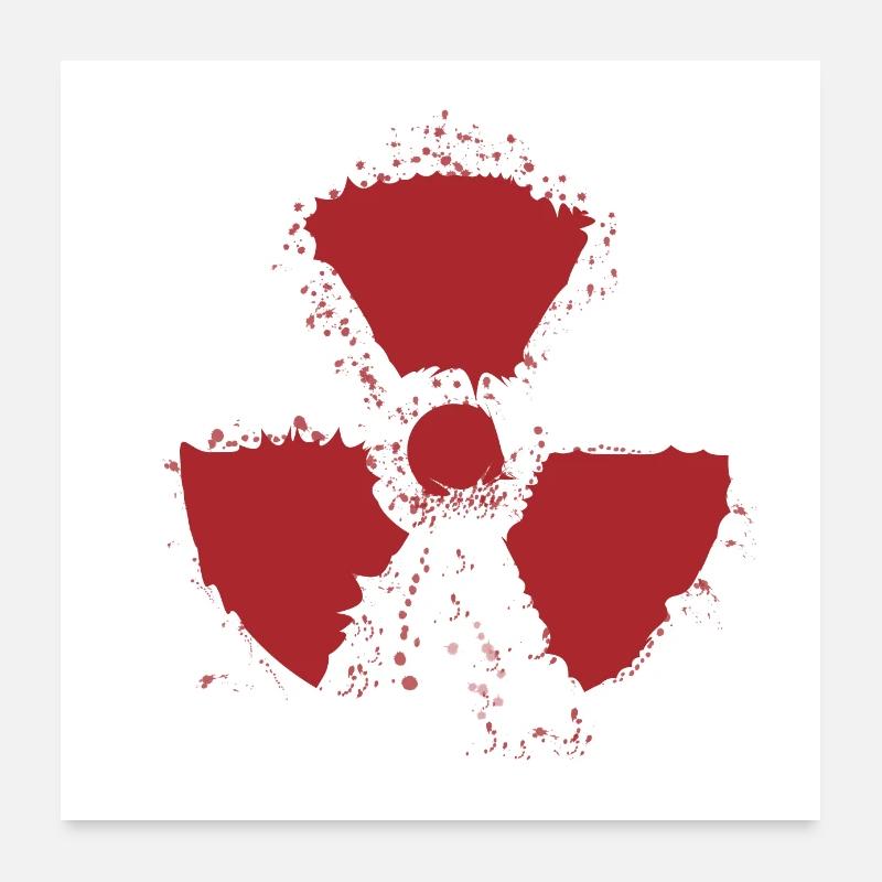 Symbole d’avertissement radioactif d’éclaboussures Poster 60 x 60 cm
