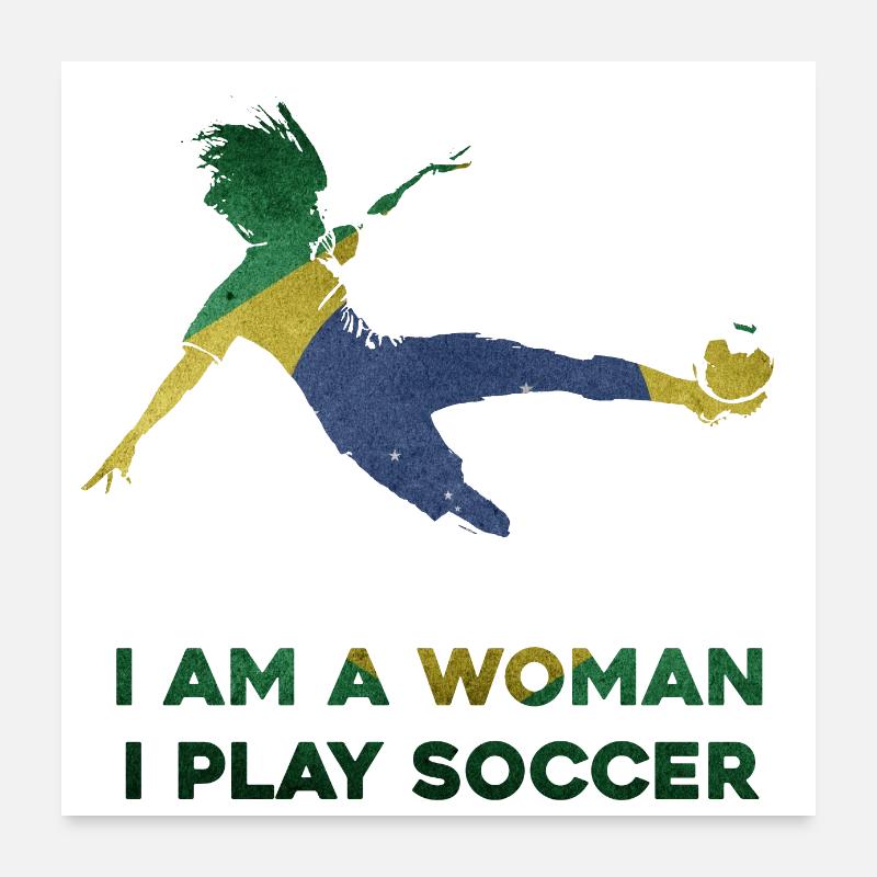 Soccer féminin Poster 60 x 60 cm